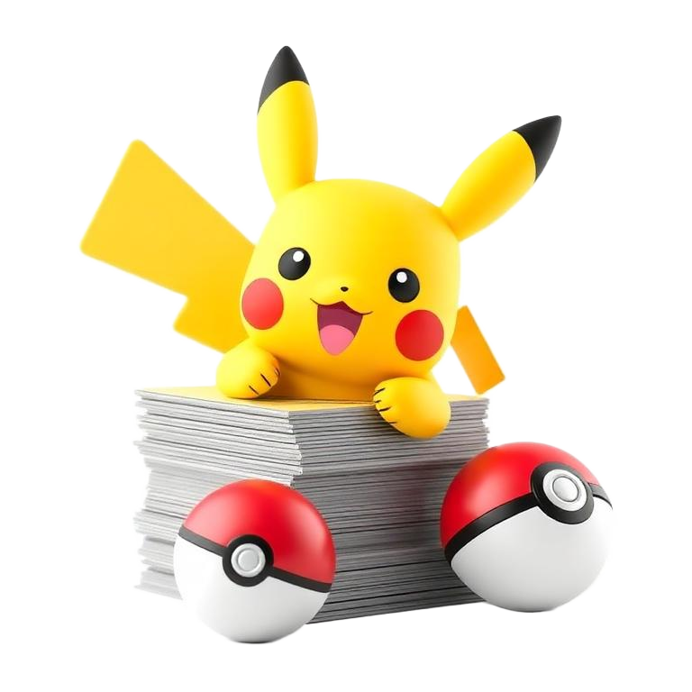 Pikachu met kaarten